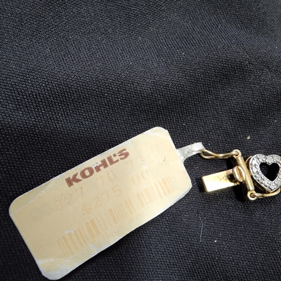 Gold on sterling silver heart and flower with white gemstone bracelet - Picture 2 of 3